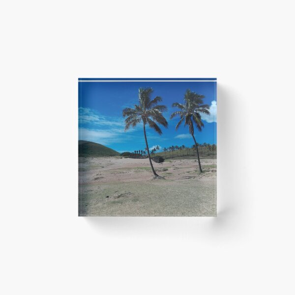 Item preview, Palm trees with blue sky in the background on Easter Island designed and sold by MAGU-PHOTOGRAPH.