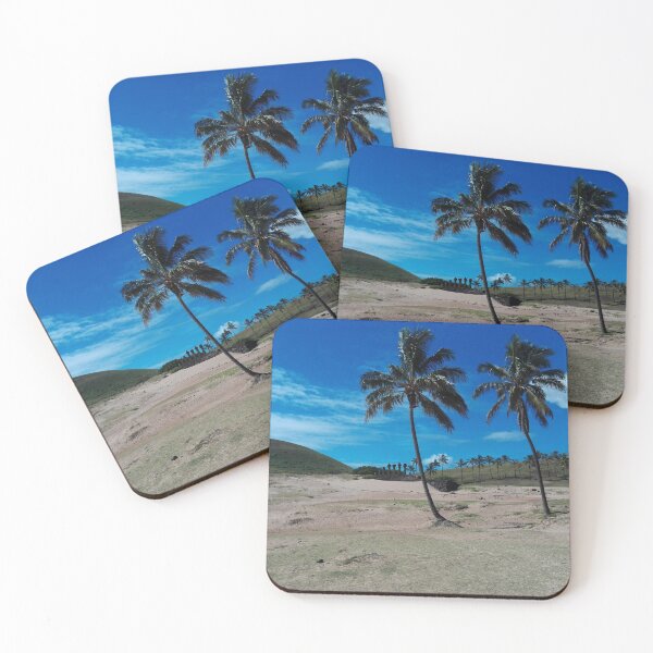 Item preview, Palm trees with blue sky in the background on Easter Island designed and sold by MAGU-PHOTOGRAPH.