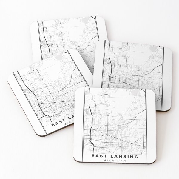 Item preview, East Lansing Map designed and sold by Tamas Das.