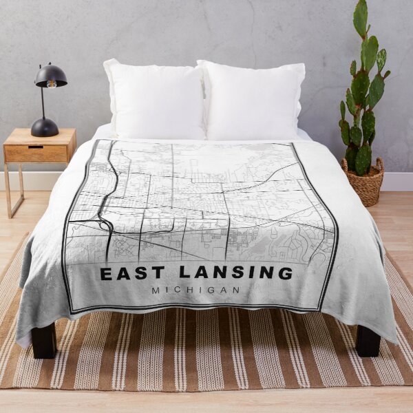 Item preview, East Lansing Map designed and sold by Tamas Das.
