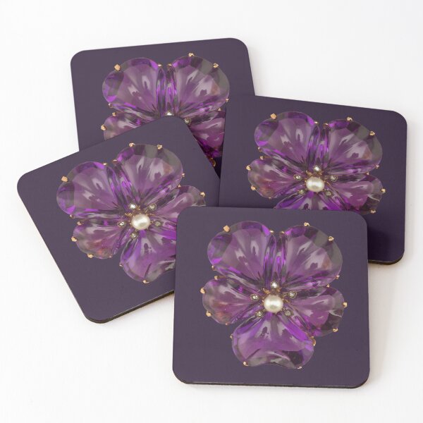 Item preview, Purple Amethyst Flower Brooch designed and sold by KnightandMoon.