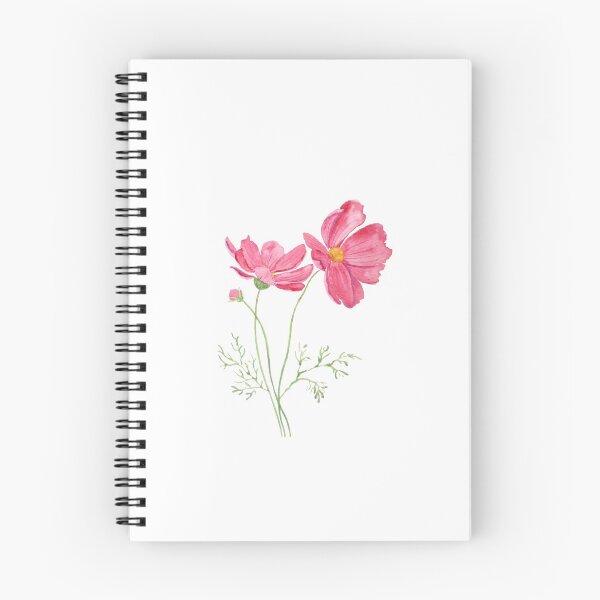 Item preview, 2 pink cosmos  flowers  watercolor painting  designed and sold by SelenePaintings .