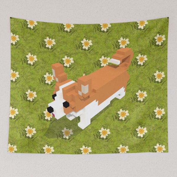 Item preview, Voxel dog and the flowers designed and sold by wagnerps.