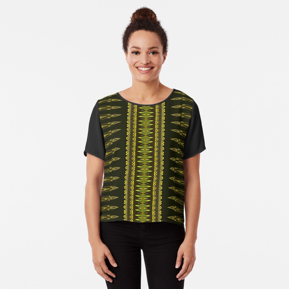 Golden Decor Crochet Chiffon Top
