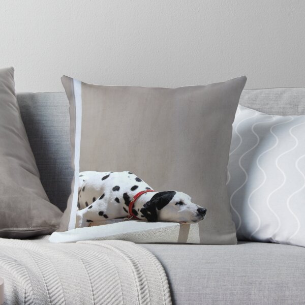 Dalmatian, Oia, Santorini Throw Pillow