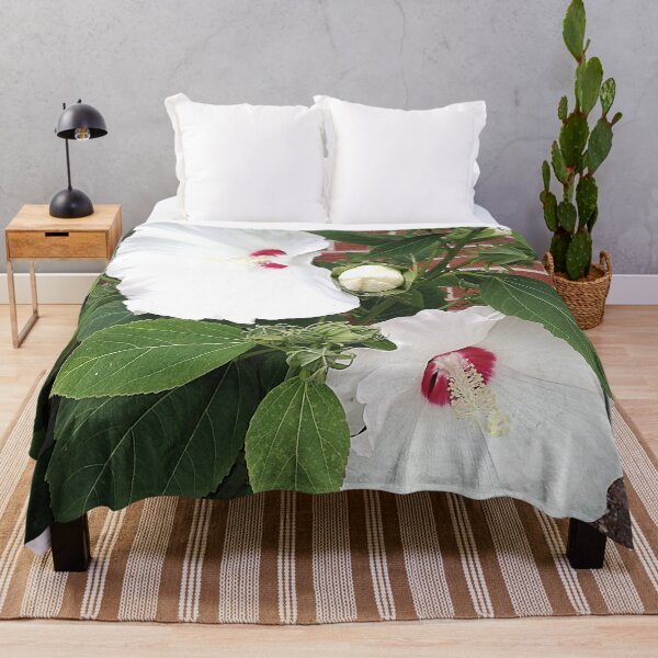 Item preview, Hibiscus Rose Of Sharon White Flower Blossom and Bud designed and sold by Mothe3rd.