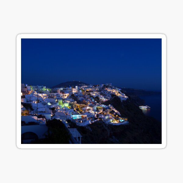 Santorini Night View Sticker