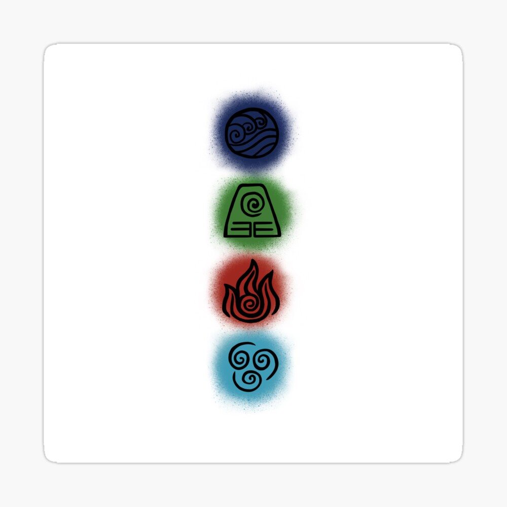 The Four Elements Avatar Symbols Sticker By Colferninja