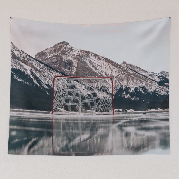 Item preview, Waiting to Score, Hockey Net in The Rocky Mountains designed and sold by JDWarren.