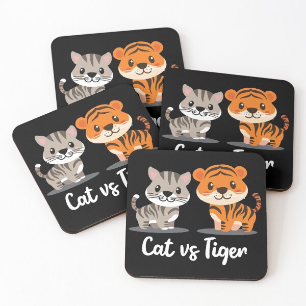 Item preview, Cute Cat vs Tiger Design designed and sold by PuddleofStars.