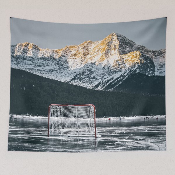 Item preview, Bright Sunset Playing Hockey, Mountain Range designed and sold by JDWarren.