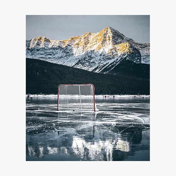 Item preview, Bright Sunset Playing Hockey, Mountain Range designed and sold by JDWarren.
