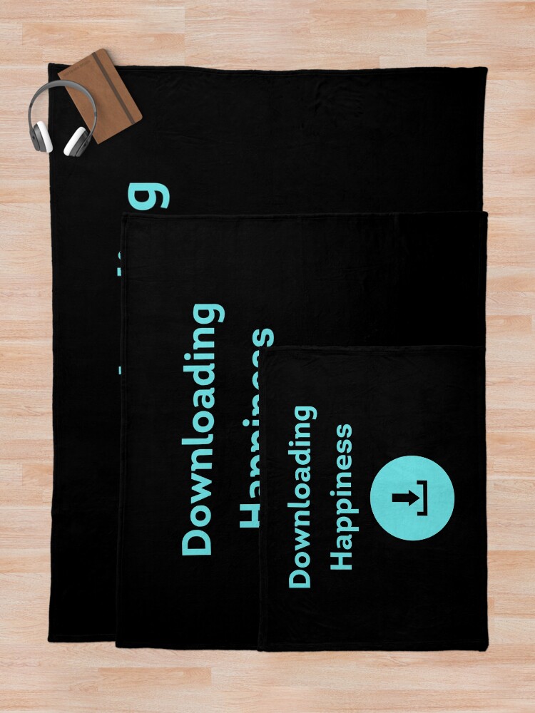 Thumbnail 5 of 6, Throw Blanket, Downloading Happiness designed and sold by Promedia.