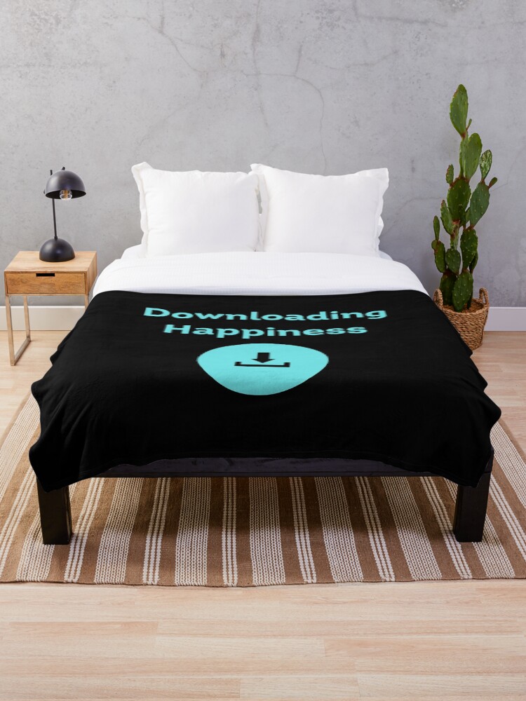 Thumbnail 1 of 6, Throw Blanket, Downloading Happiness designed and sold by Promedia.