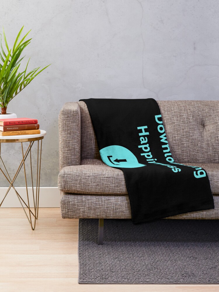 Thumbnail 2 of 6, Throw Blanket, Downloading Happiness designed and sold by Promedia.