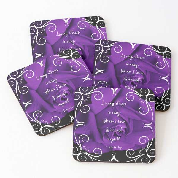 Item preview, Loving Others Is Easy When I love & Accept Myself, Louise Hay Quote designed and sold by MamaSweetea.
