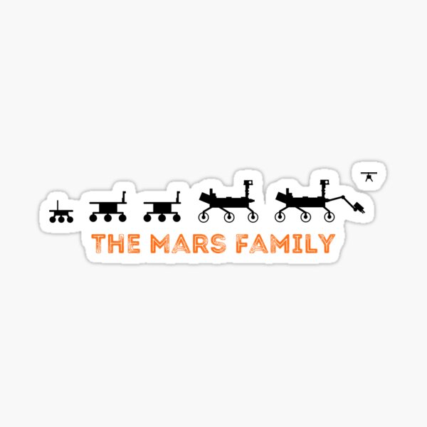 Rusted Mars Rover Family Sticker