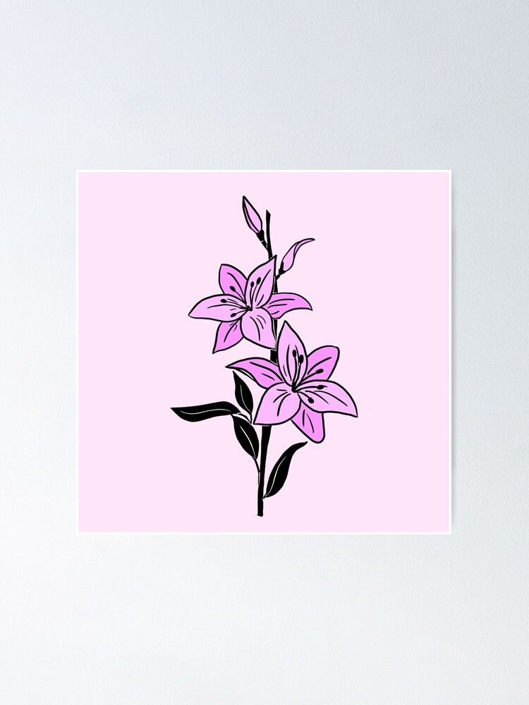 Póster «Lirios rosados» de bloomingviolets | Redbubble