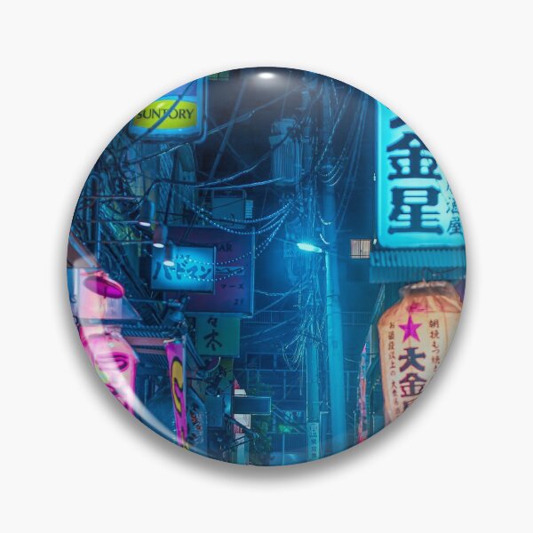 Item preview, Big Japanese Lantern in the Street of Tokyo Aesthetic Cyberpunk Style Photography designed and sold by TokyoLuv.
