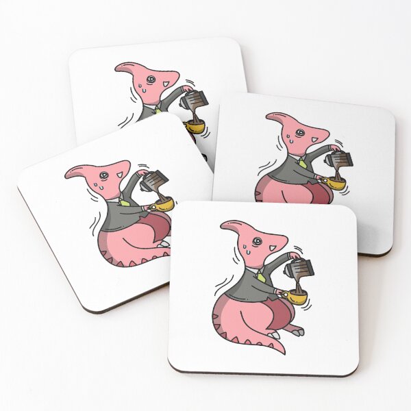 Item preview, Dinosaur Pouring Coffee designed and sold by RedsStickerShop.