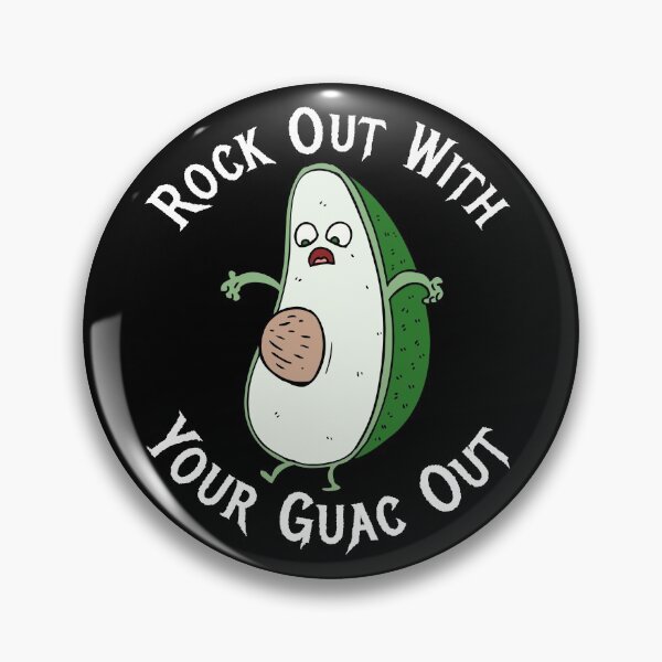 Item preview, Funny Avocado Rock Out With Your Guac Out designed and sold by TheButtonCrew.