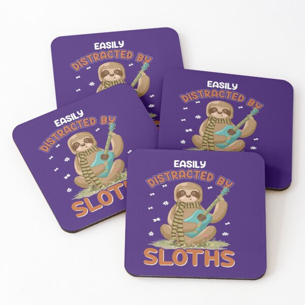 Item preview, Sloth Playing Guitar-gift for guitar playing sloth lovers designed and sold by BRtisticDesigns.