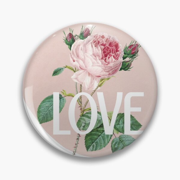 Item preview, White LOVE, Vintage Cabbage Roses  designed and sold by JoyforU.