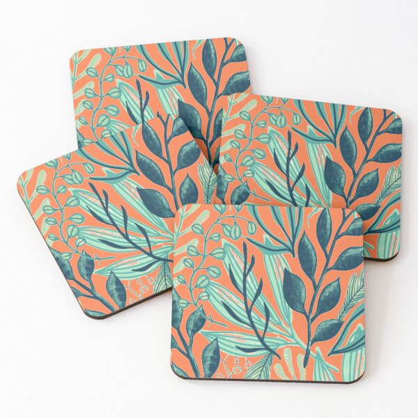 Item preview, Floral Leaves on Orange designed and sold by julset.