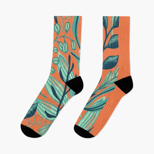 Item preview, Floral Leaves on Orange designed and sold by julset.
