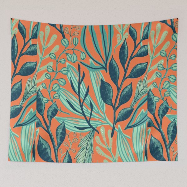 Item preview, Floral Leaves on Orange designed and sold by julset.