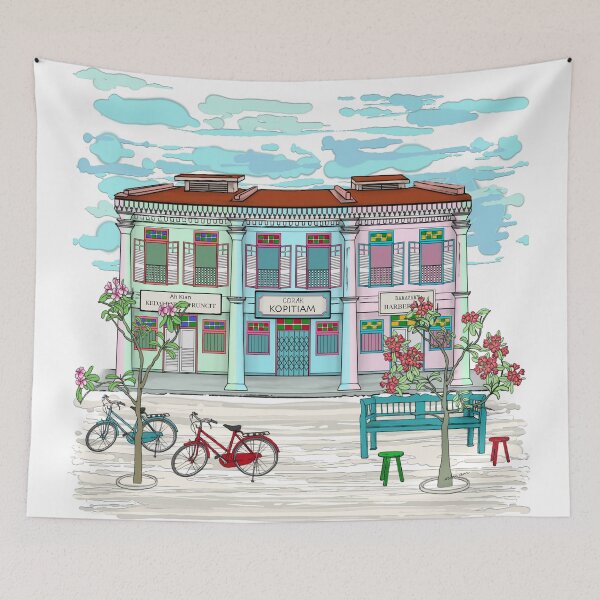 Item preview, PERANAKAN SHOPHOUSE White designed and sold by designsMM.
