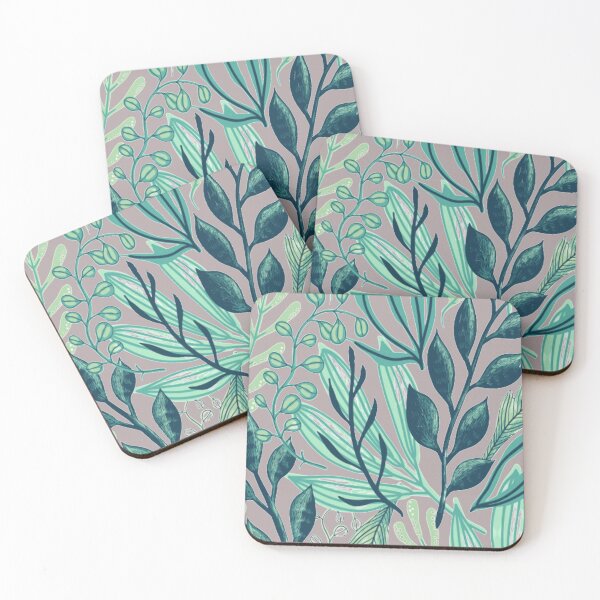 Item preview, Floral Leaves on Grey designed and sold by julset.