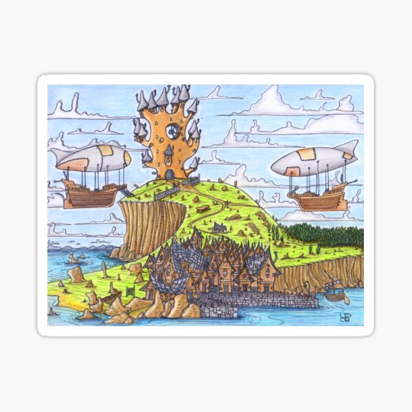 Item preview, Airships and town designed and sold by Toonacarbra Studio.