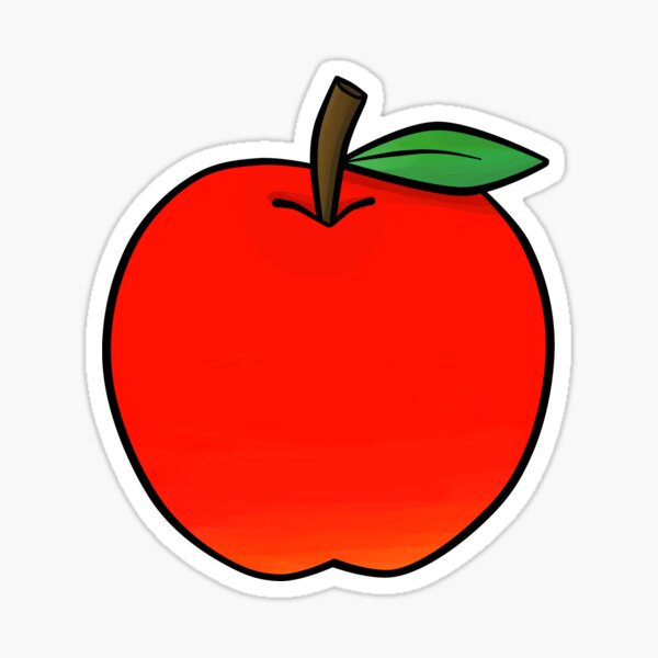 Cute Red Apple Sticker - Sticker Mania