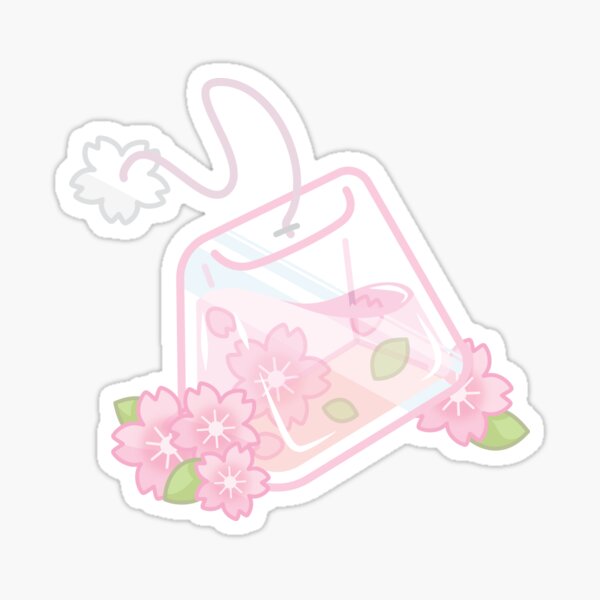 Cherry Blossom Aesthetic Tea Bag Sticker