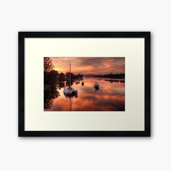 Moruya River Sunrise Framed Art Print