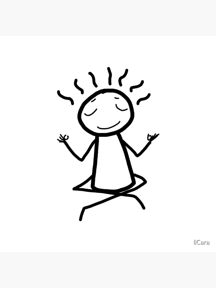 Meditate - meditation - yoga - yogi- stick figure- zen guy by liCara