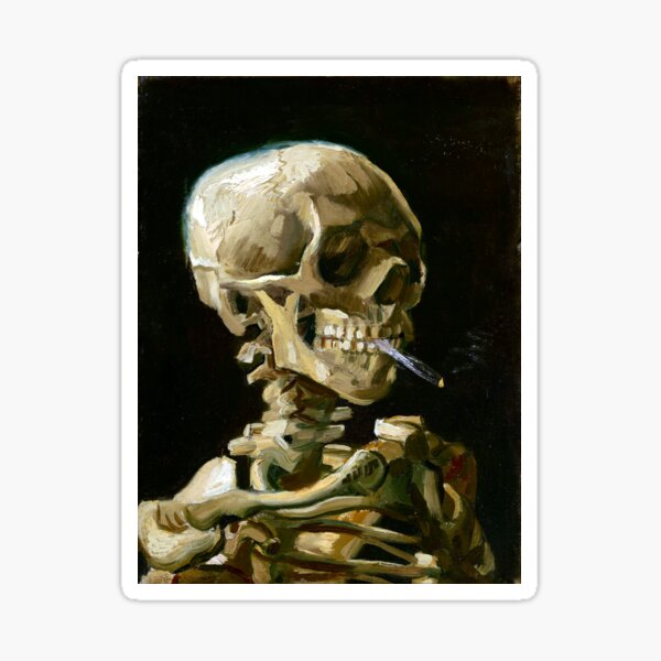 Vincent van Gogh Head of a Skeleton with a Burning Cigarette Sticker