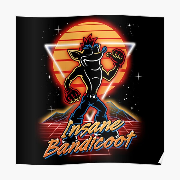 Retro Insane Bandicoot Poster