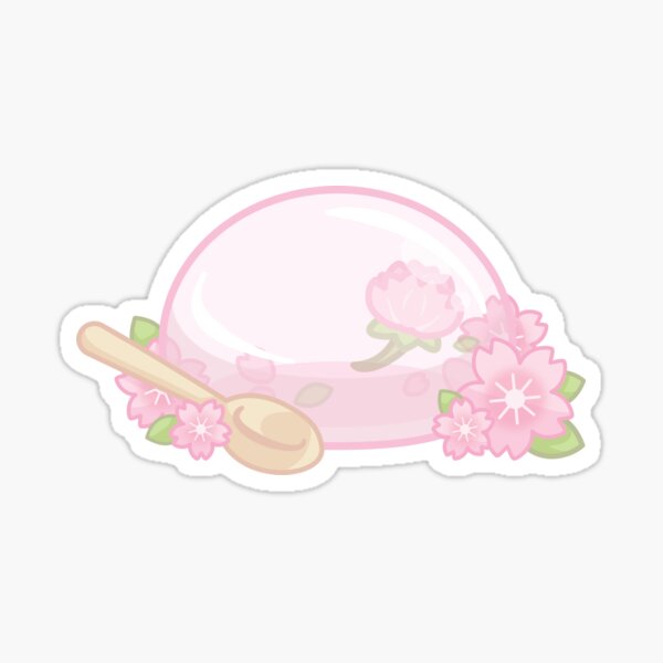Cherry Blossom Raindrop Cake Sticker