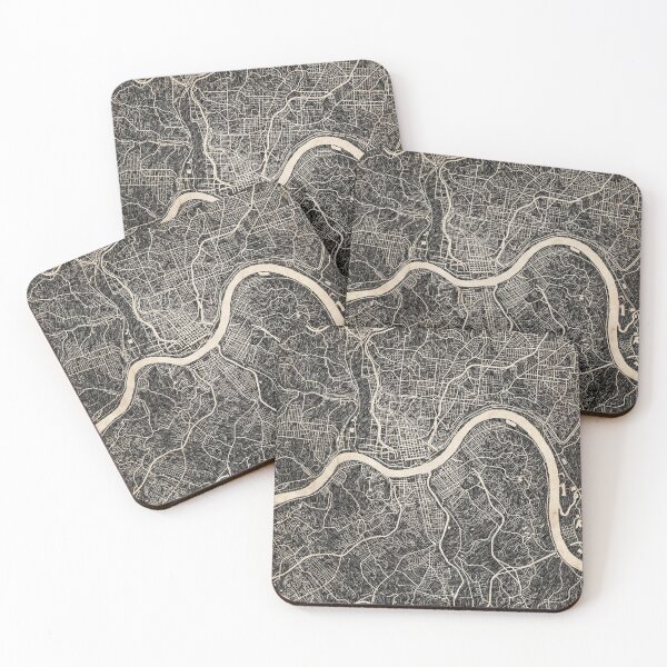Item preview, CINCINNATI map Ohio Ink lines 2 designed and sold by InkMaps.