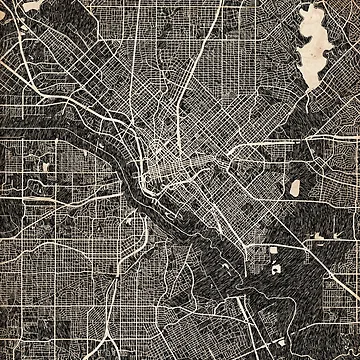 Artwork thumbnail, DALLAS map Texas Ink lines 2 by InkMaps
