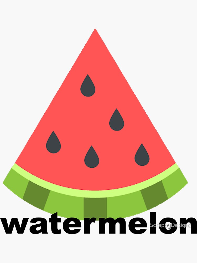 "Watermelon emoji with text" Sticker by ScrappyDesigns Redbubble