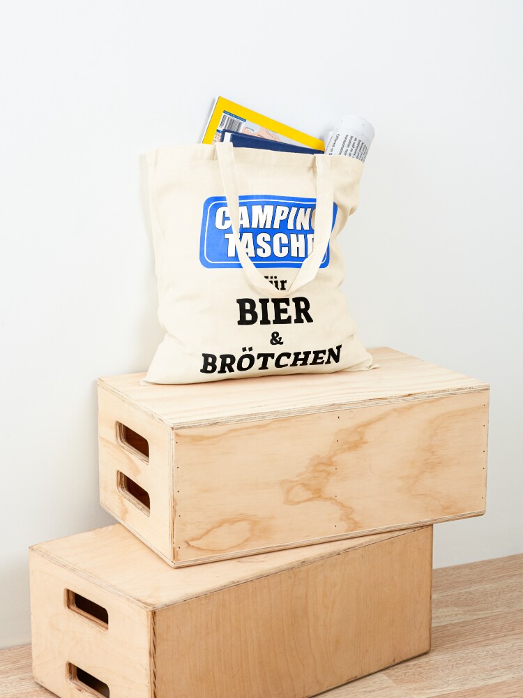 Stofftasche mit Camping Tasche für Bier und Brötchen von Wohnmobil-Liebe