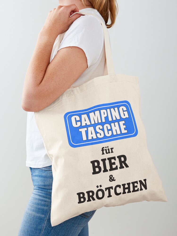 Stofftasche mit Camping Tasche für Bier und Brötchen von Wohnmobil-Liebe
