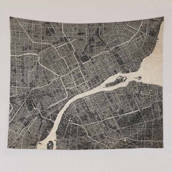 Item preview, DETROIT map Michigan Ink lines designed and sold by InkMaps.