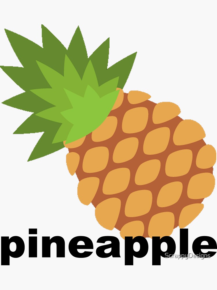 "Pineapple emoji with text" Sticker by ScrappyDesigns Redbubble