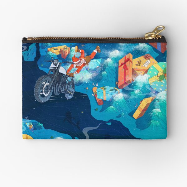 Motorbike Christmas Zipper Pouch