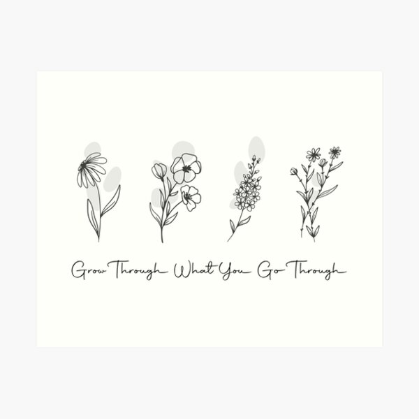 Item preview, Grow Through What You Go Through gift to friend girly design feminist self appreciation designed and sold by yxmi21.