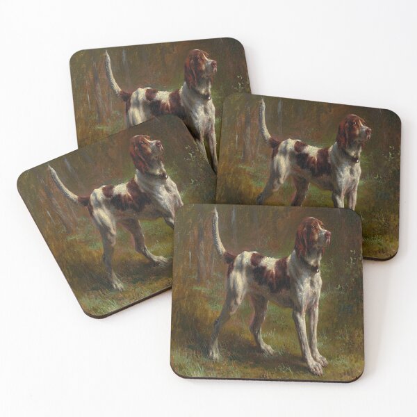 Item preview, A LIMIER BRIQUET HOUND, by Rosa, 1856, French painting, oil designed and sold by The Rare Label.